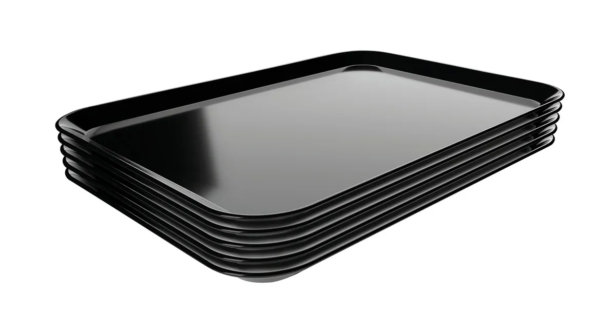 Schwarze Melamin-Präsentationsplatte - L 240 x B 350 x H 17 mm - Satz von 5