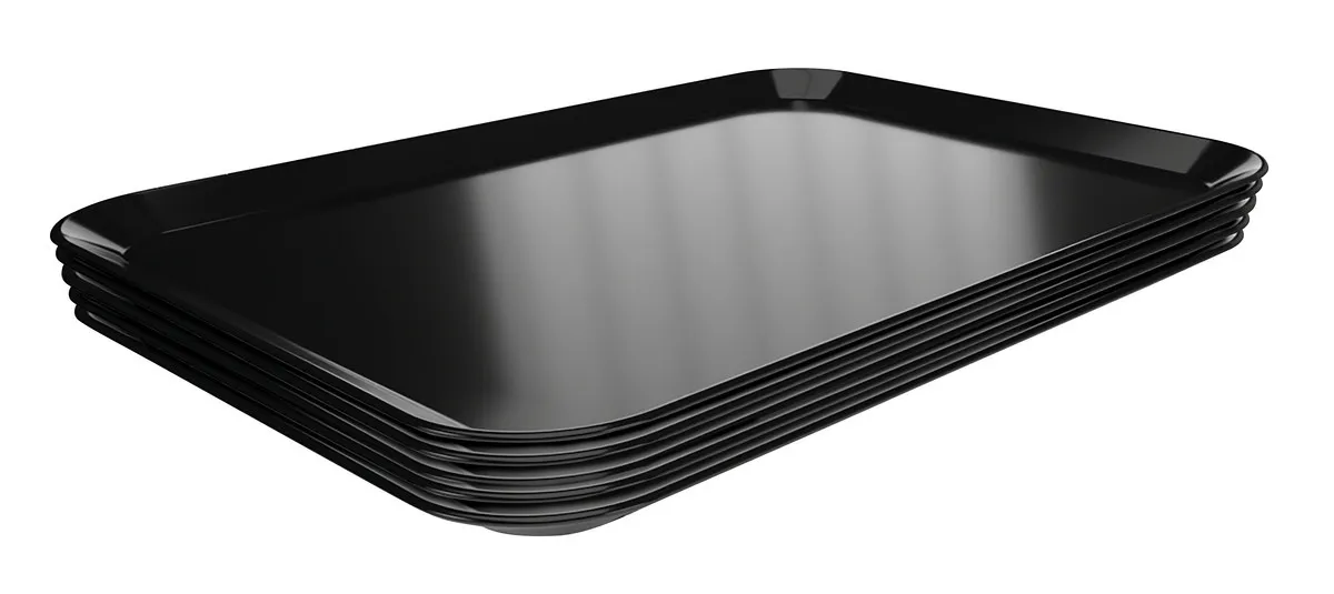 Schwarze Melamin-Präsentationsplatte - L 280 x B 420 x H 17 mm - Satz von 5