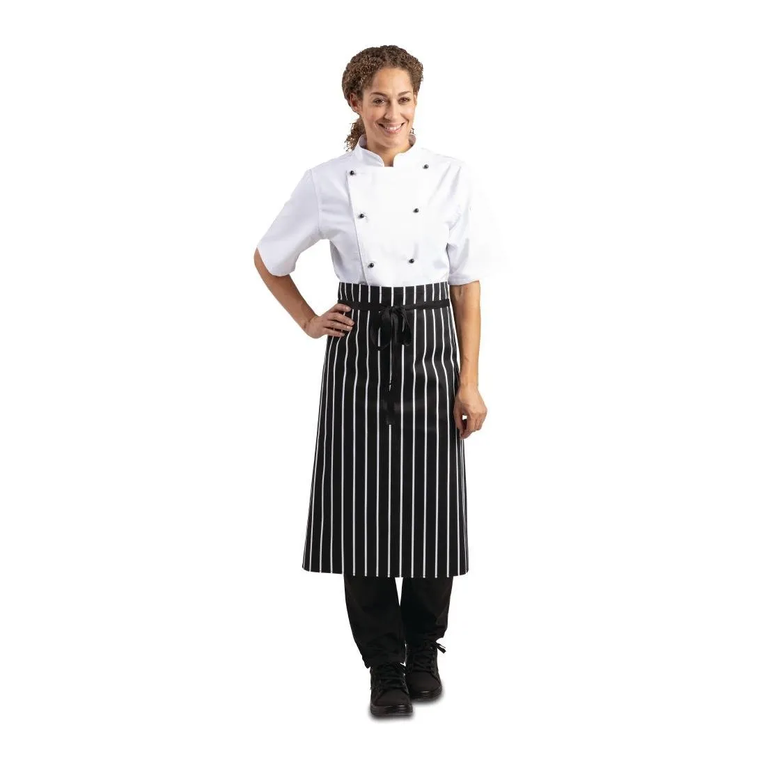 Schürze in Schwarz-Weiß gestreift - 760 x 970 mm