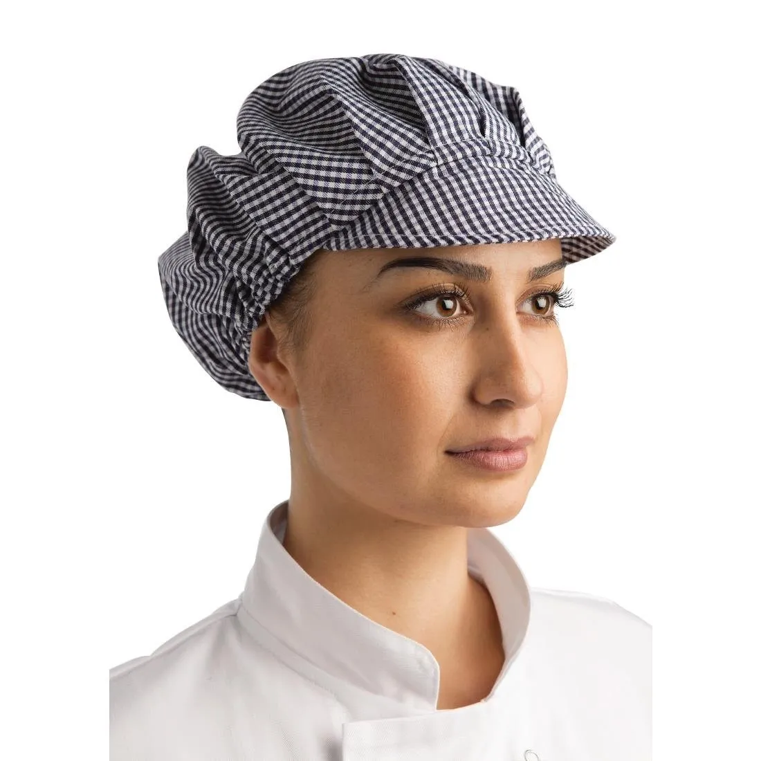 Charlotte mit blau-weiß kariertem Schirm aus Polycotton - Einheitsgröße