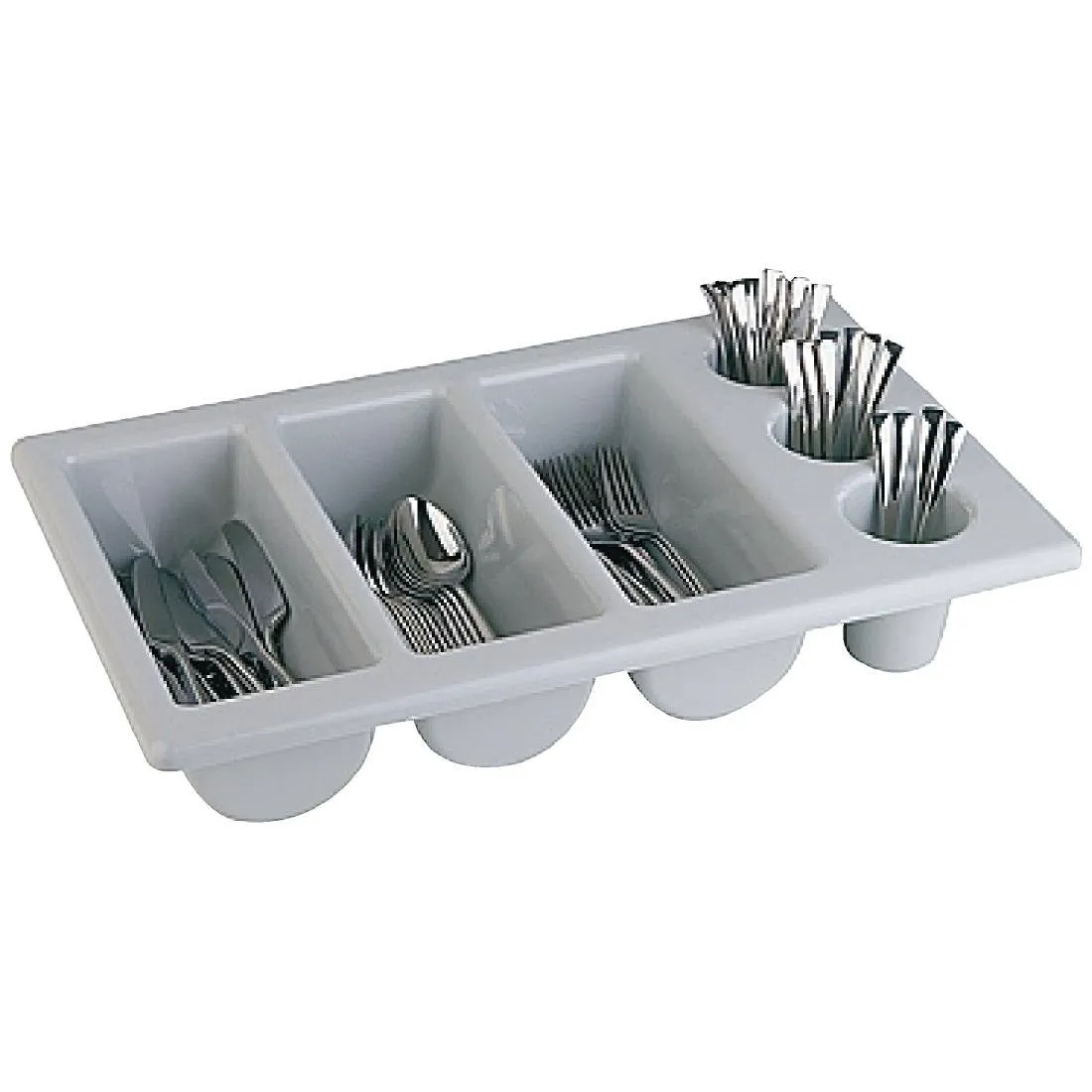 Besteckbehälter Grau mit 6 Fächern GN 1/1 - 325 x 530 mm