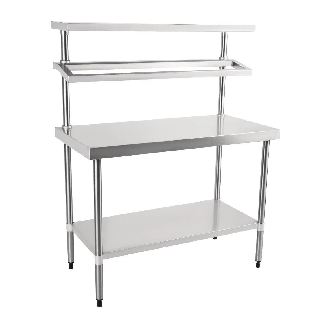Edelstahl-Vorbereitungstisch mit GN-Behälterhalterung und Regal - 1200 x 600 mm
