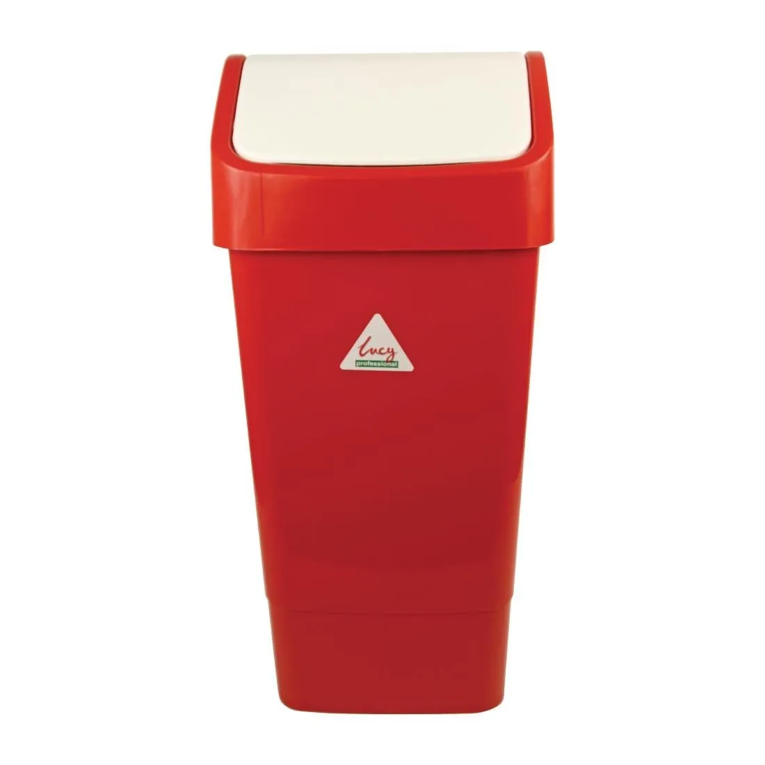 Roter Mülleimer aus Polypropylen mit Schwingdeckel - 50 L