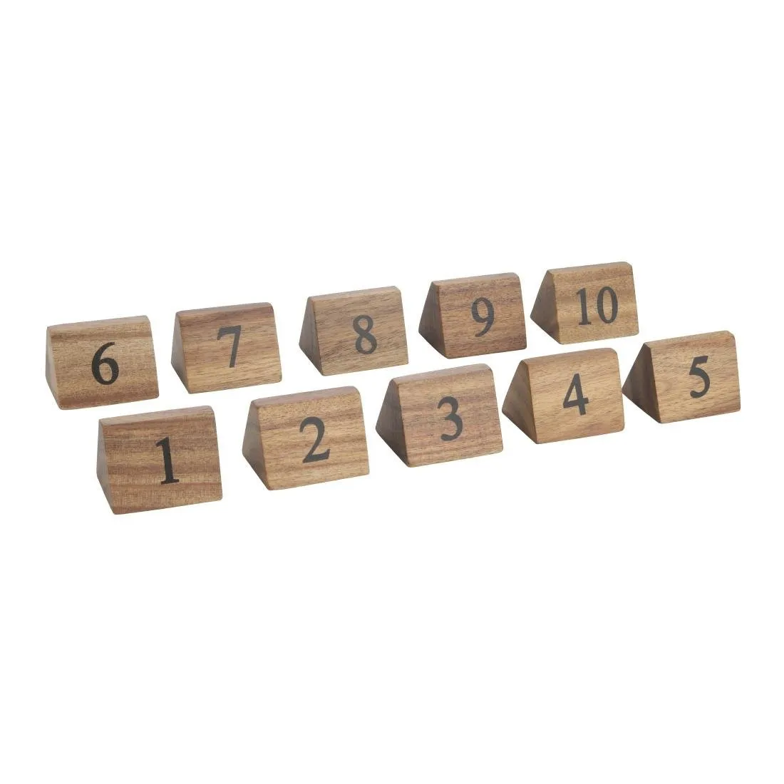 Tischnummern aus Holz von 1 bis 10