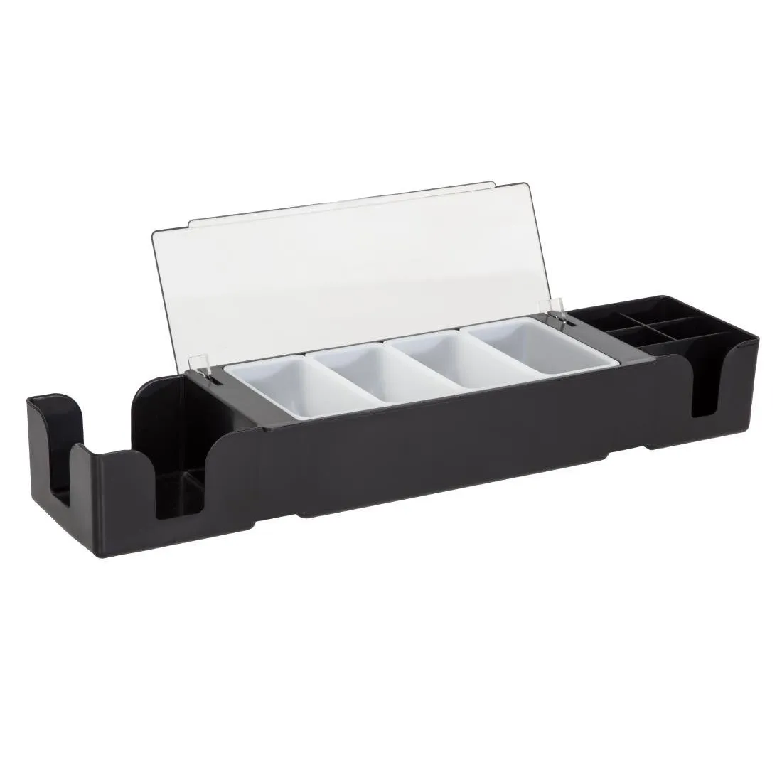 Schwarze Kunststoff-Fächerbox