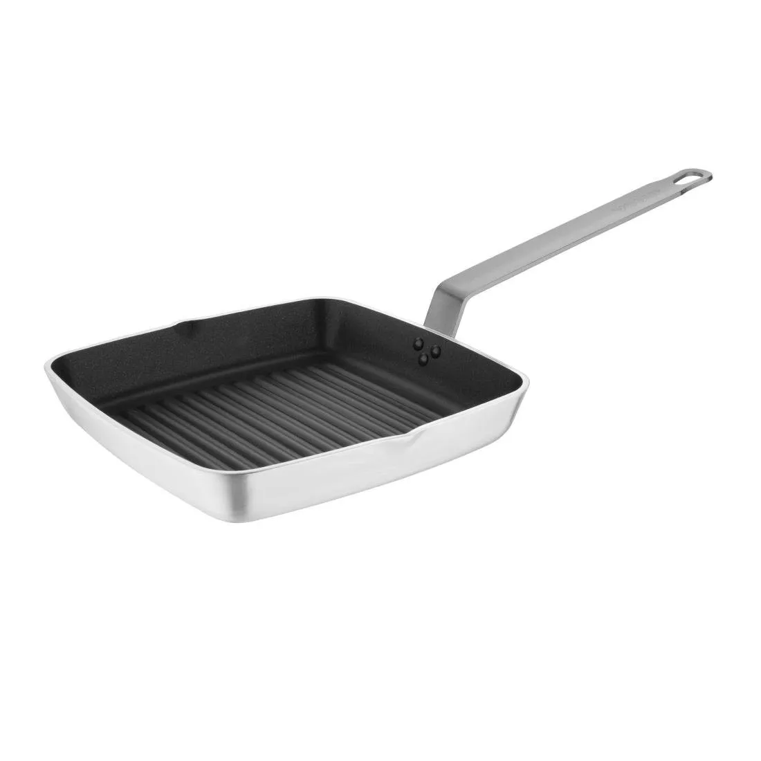 Antihaftbeschichtete quadratische Pfanne mit geriffeltem Boden - L 240mm