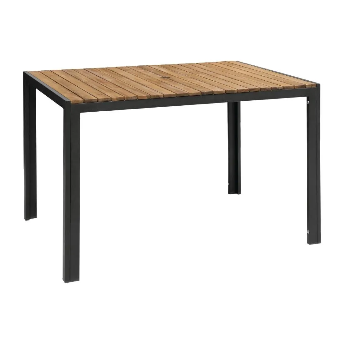 Rechteckiger Tisch aus Stahl und Akazie - 120 cm