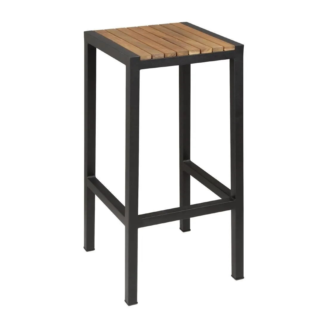Barhocker aus Stahl und Akazie - Set mit 2