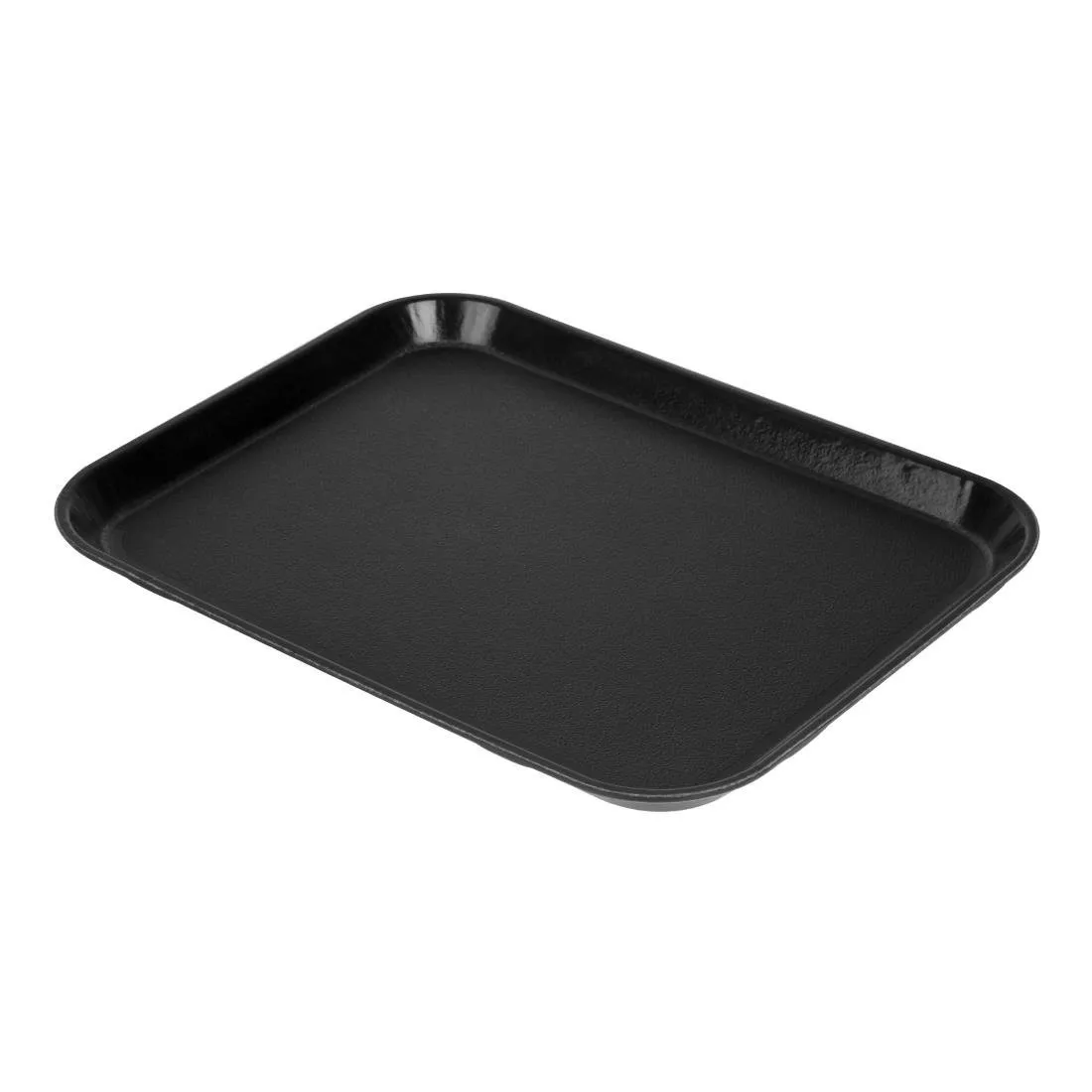 Rechteckiges rutschfestes Tablett aus Epictread-Glasfaser Schwarz 350 mm