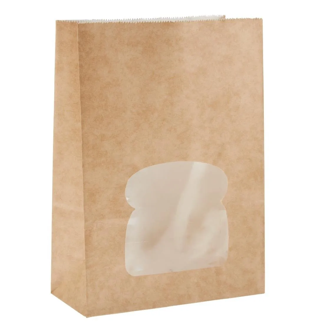 Papiersandwichbeutel aus Recycling-Kraftpapier mit Fenster - Packung mit 250 Stück
