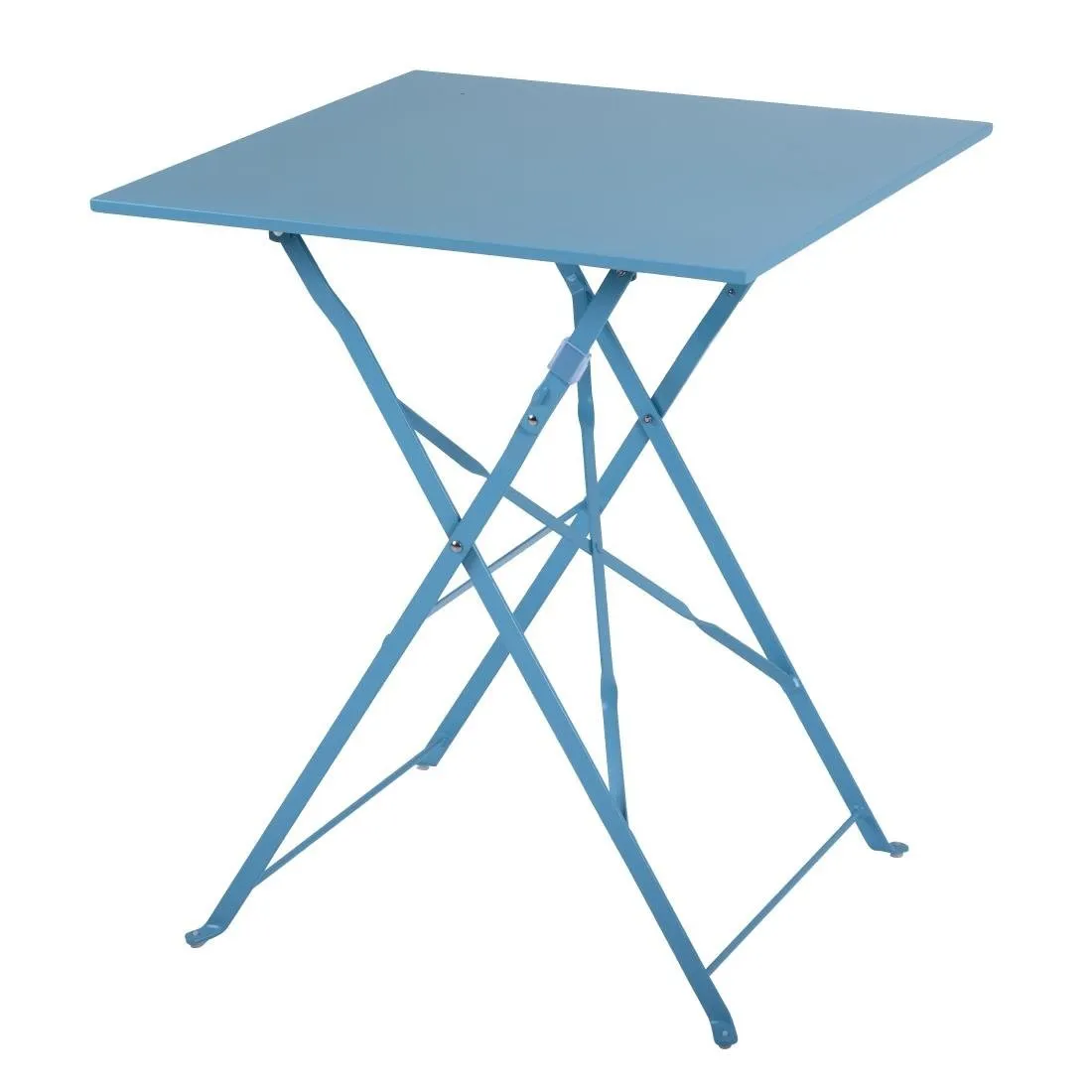 Tisch aus quadratischem Stahl für die Terrasse - Türkisblau - 600 mm
