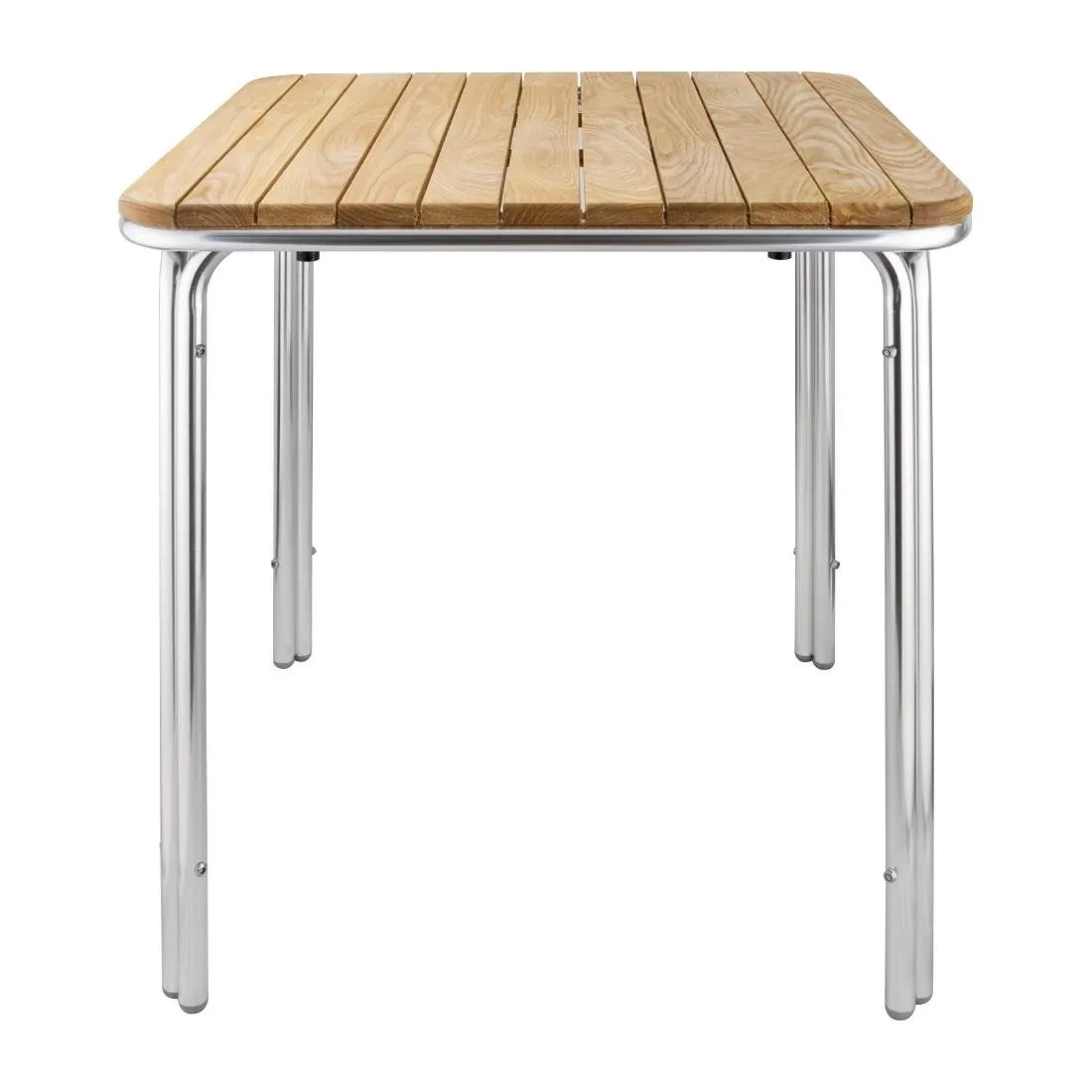 Quadratischer Tisch aus Eschenholz und Aluminium 700 mm