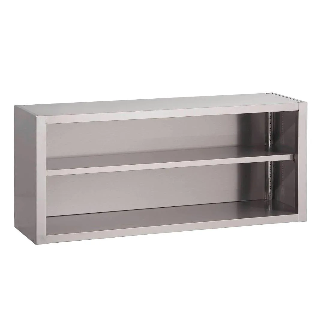 Offener Wandhängeschrank aus Edelstahl - B 2000 x T 400 mm