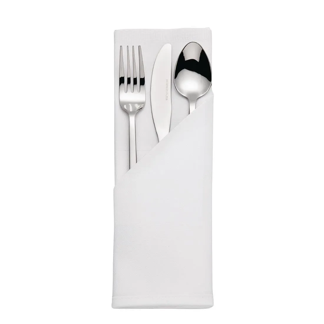 Weiße Baumwollservietten mit Satinband - Set aus 10