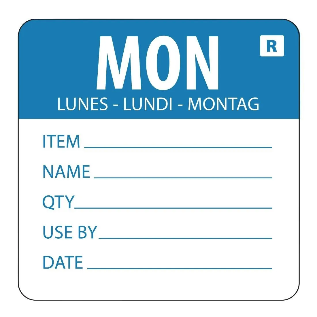Abnehmbares Etikett "Montag" - Packung mit 500