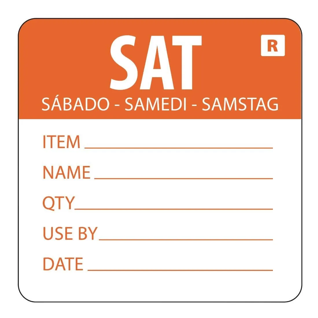 Abnehmbares Etikett "Samstag"