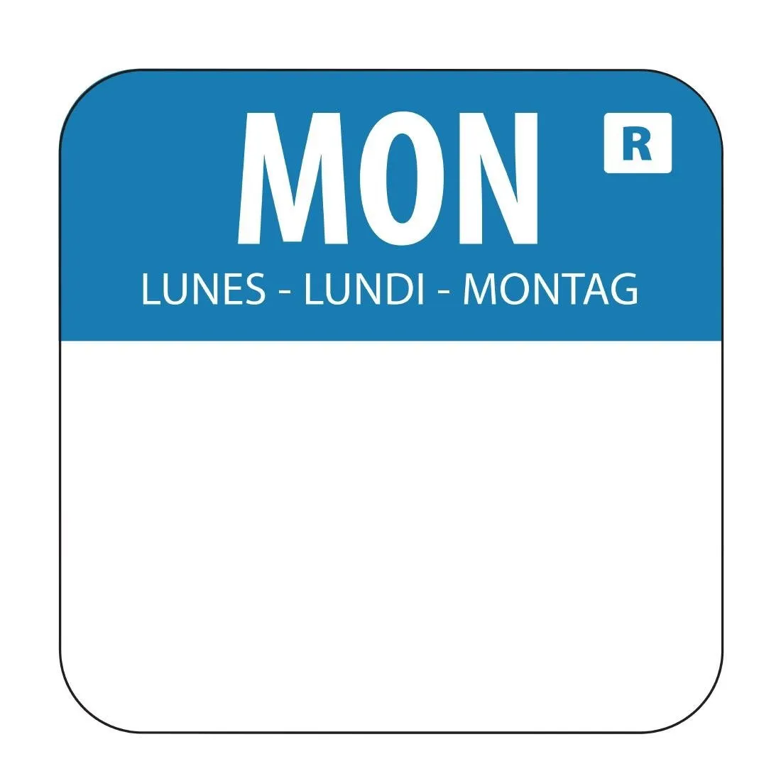 Lebensmittel-Etiketten Blau "Montag" - Packung mit 1000