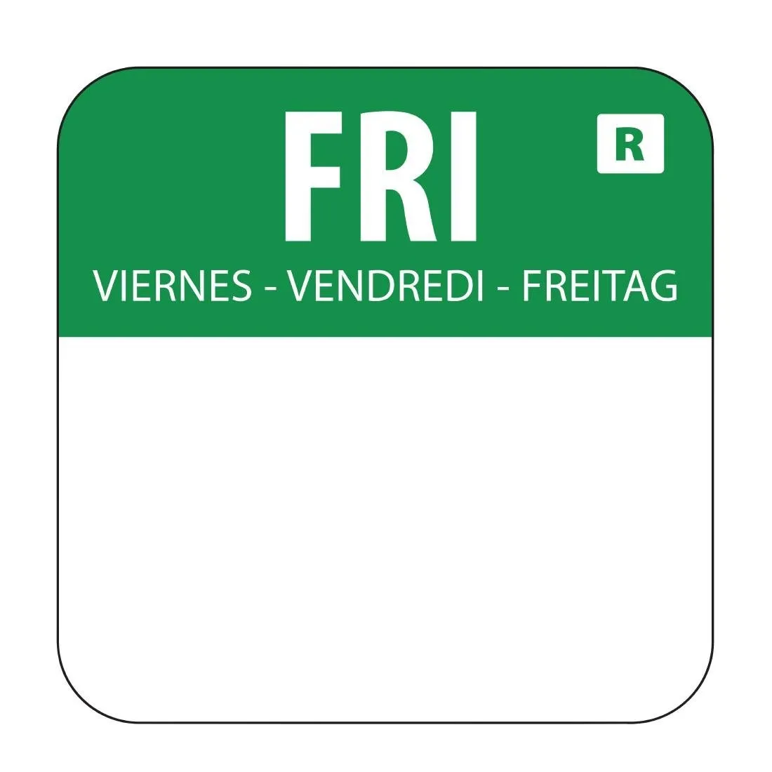 Lebensmittel-Etiketten Grün "Freitag" - Packung mit 1000