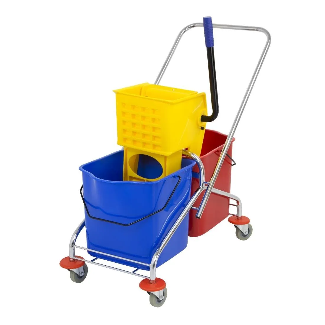 Eimer mit Doppel-Mopp und Schleuderpresse