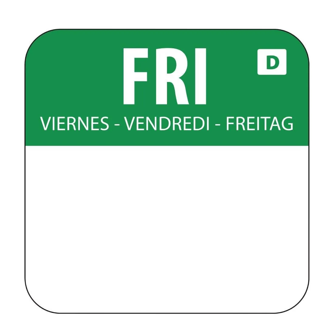 Lösliche Etiketten für Lebensmittel "Freitag" - Schachtel mit 1000