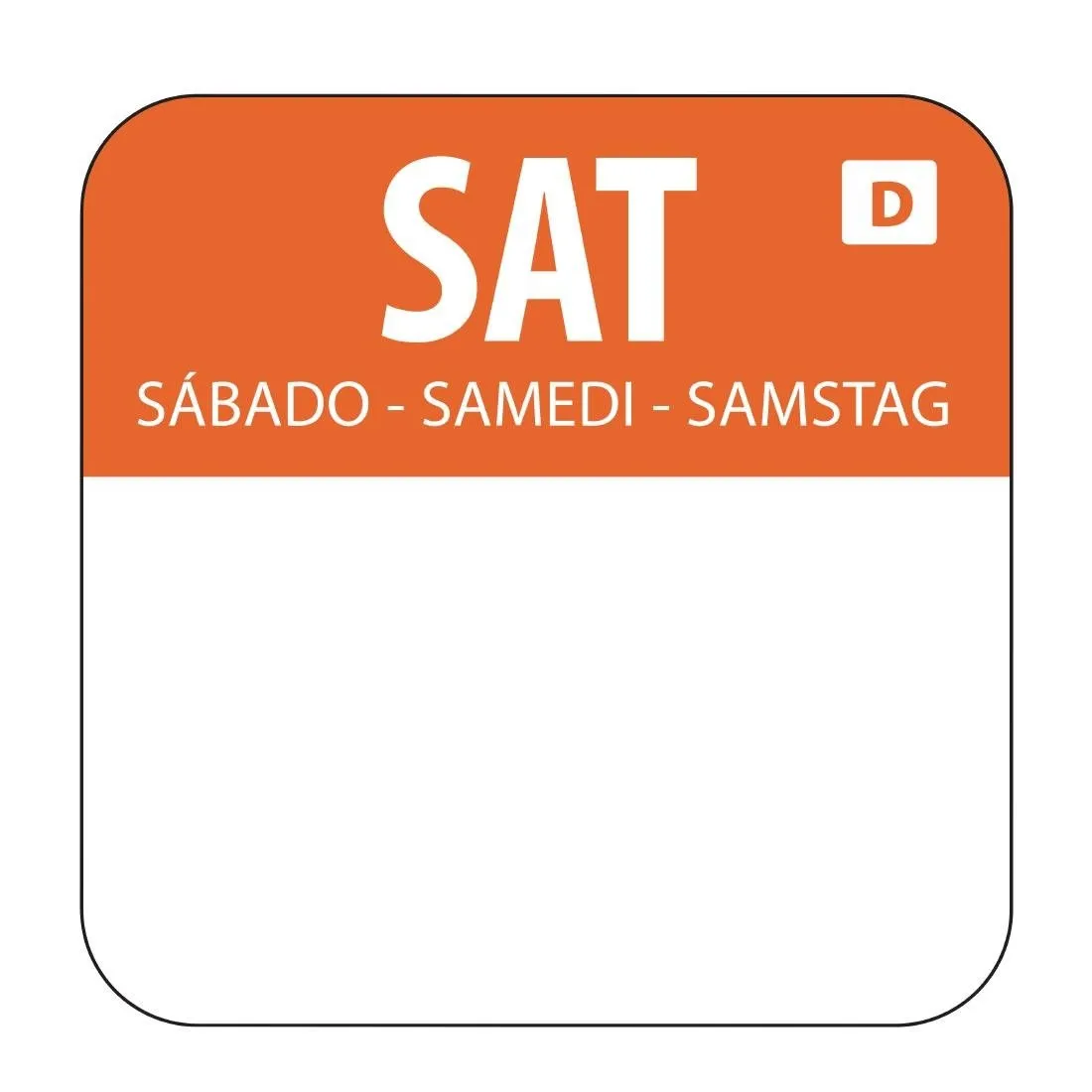Lösliche Etiketten für Lebensmittel "Samstag" - Schachtel mit 1000