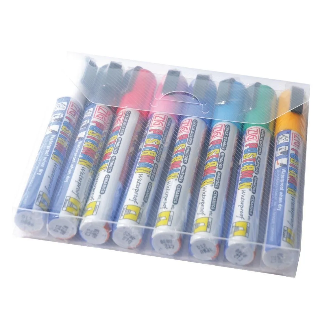 Set aus 8 Kreidemarkern mit abgeschrägter Spitze