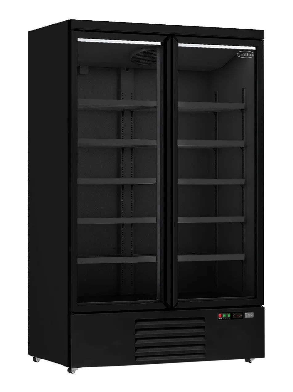 Positive Kühlvitrine 2 Türen Schwarz – 1000 L