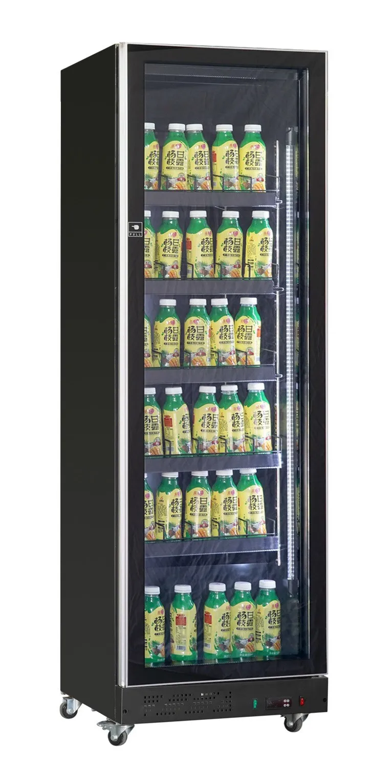 Kühlschrank für Getränke mit 1 Glastür Schwarz 387 L
