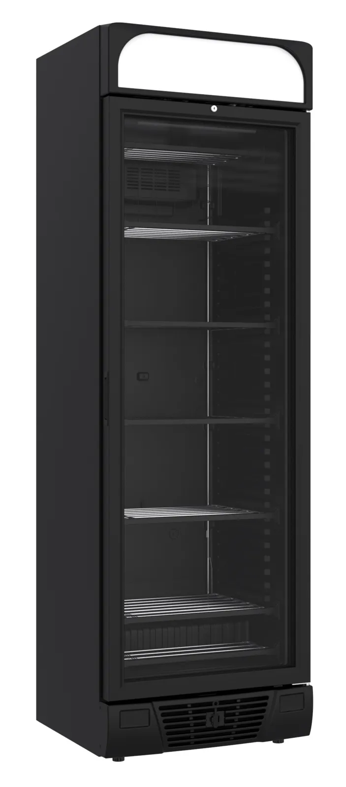 Schwarzer Negativ-Kühlschrank - 1 Glastür - 382 L