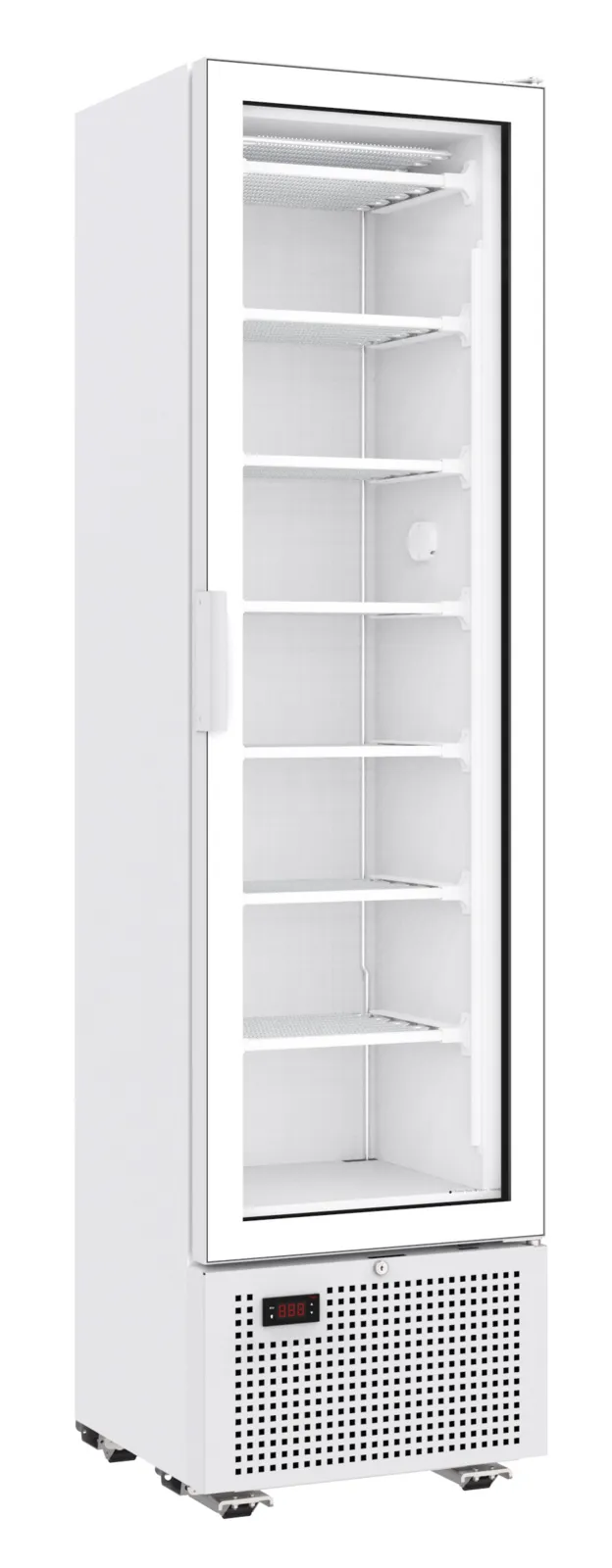 Weißer Negativkühlschrank - 1 Glastür - 221 L
