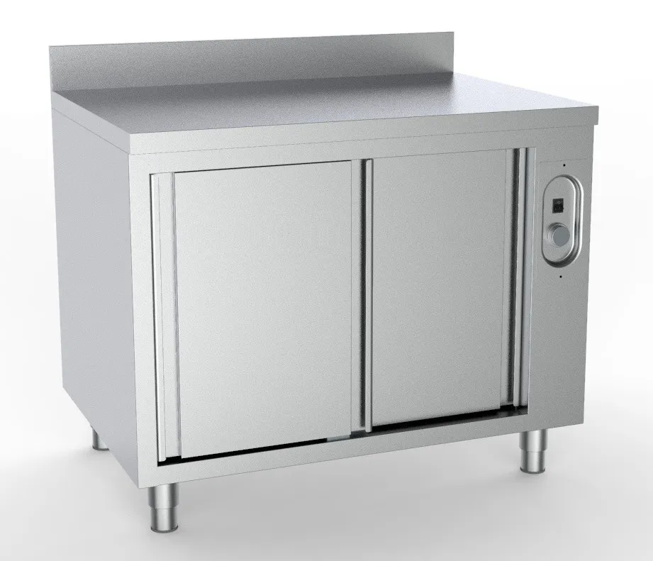 Wärmeschrank mit Rückwand und 2 Türen - L 2000 x T 700 mm