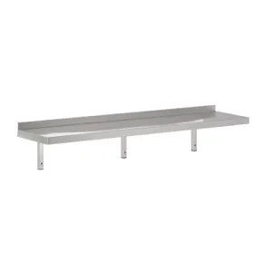 Wandregal aus Edelstahl mit Halterung - L 1800 x T 400 mm