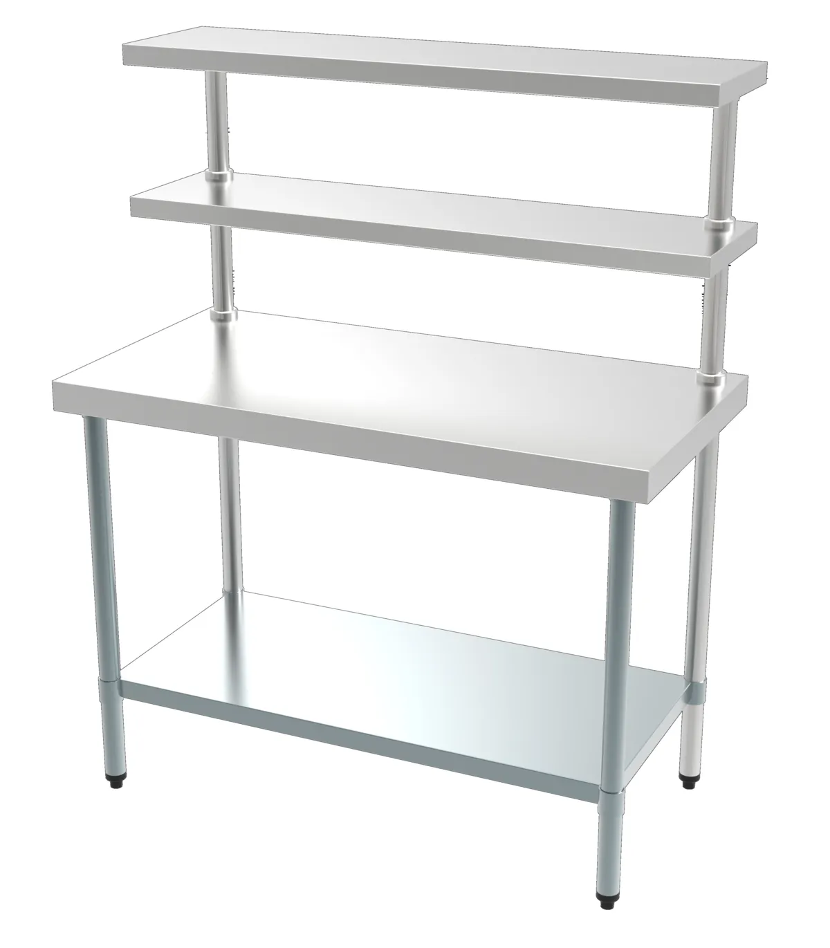 Edelstahltisch mit 2 Tischböden - L 1200 x T 600 mm