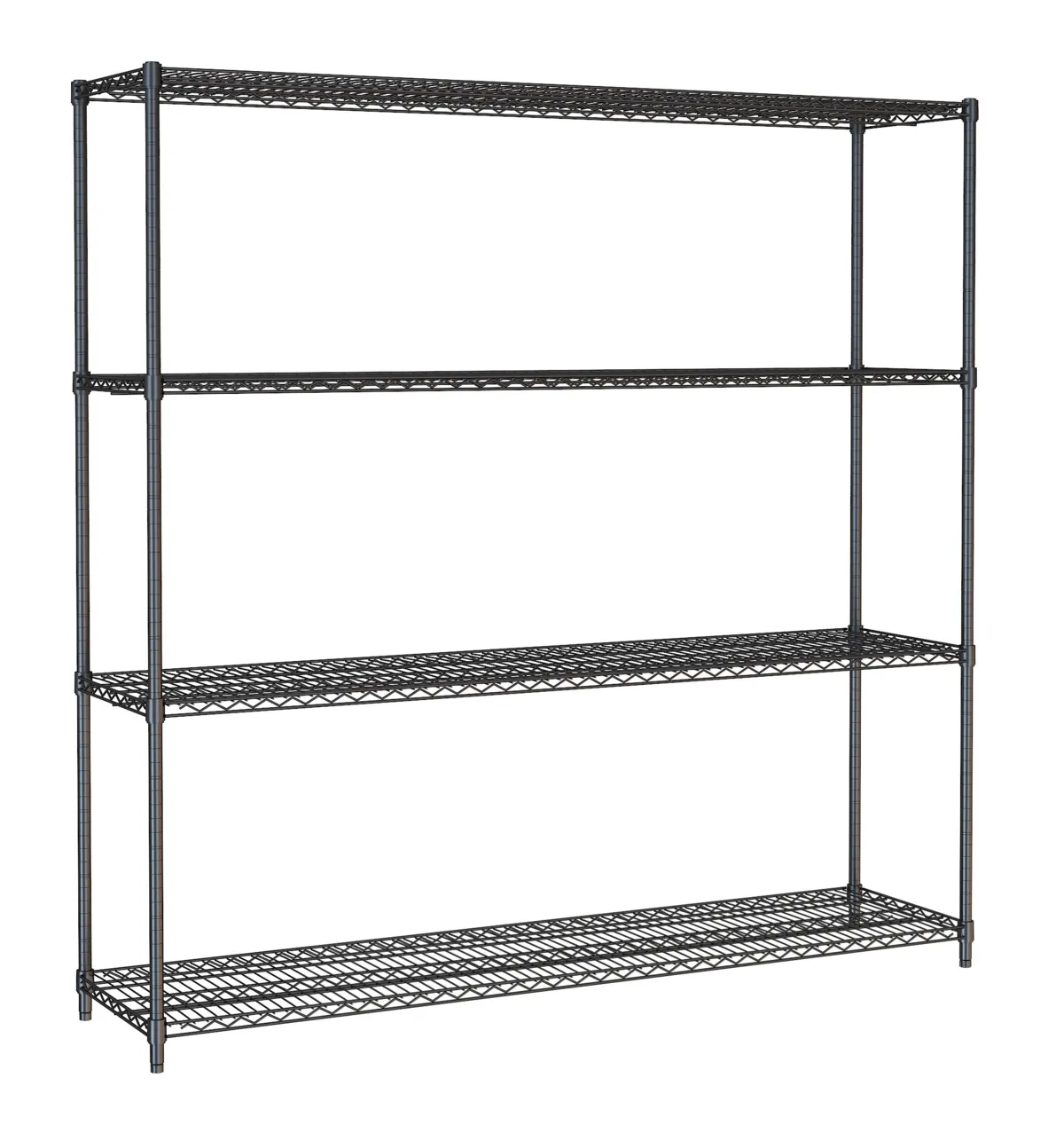 Abnehmbares Regal mit 4 Ebenen Schwarz - L 1800 x T 450 mm