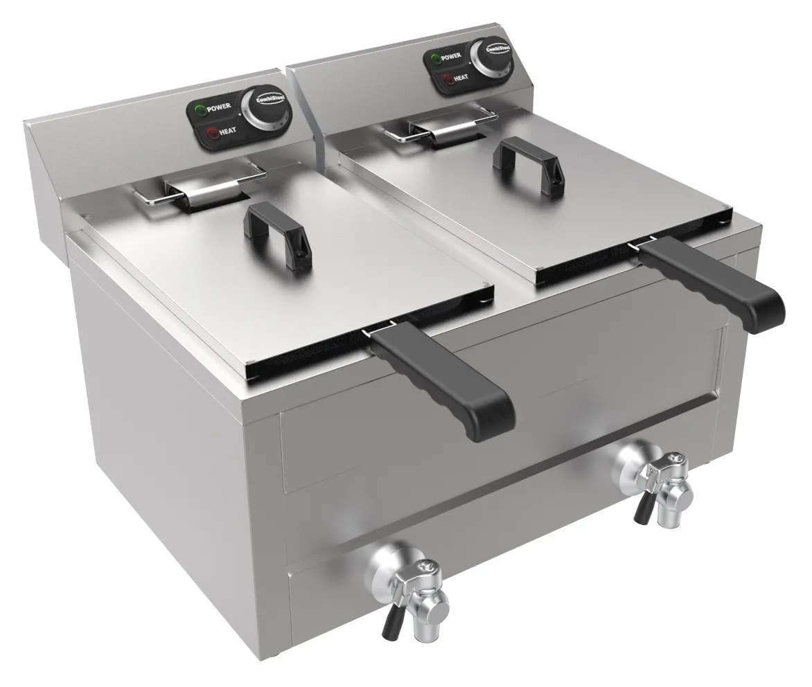 Elektrische Tischfritteuse - 2 x 8 L - 2 x 3000 W