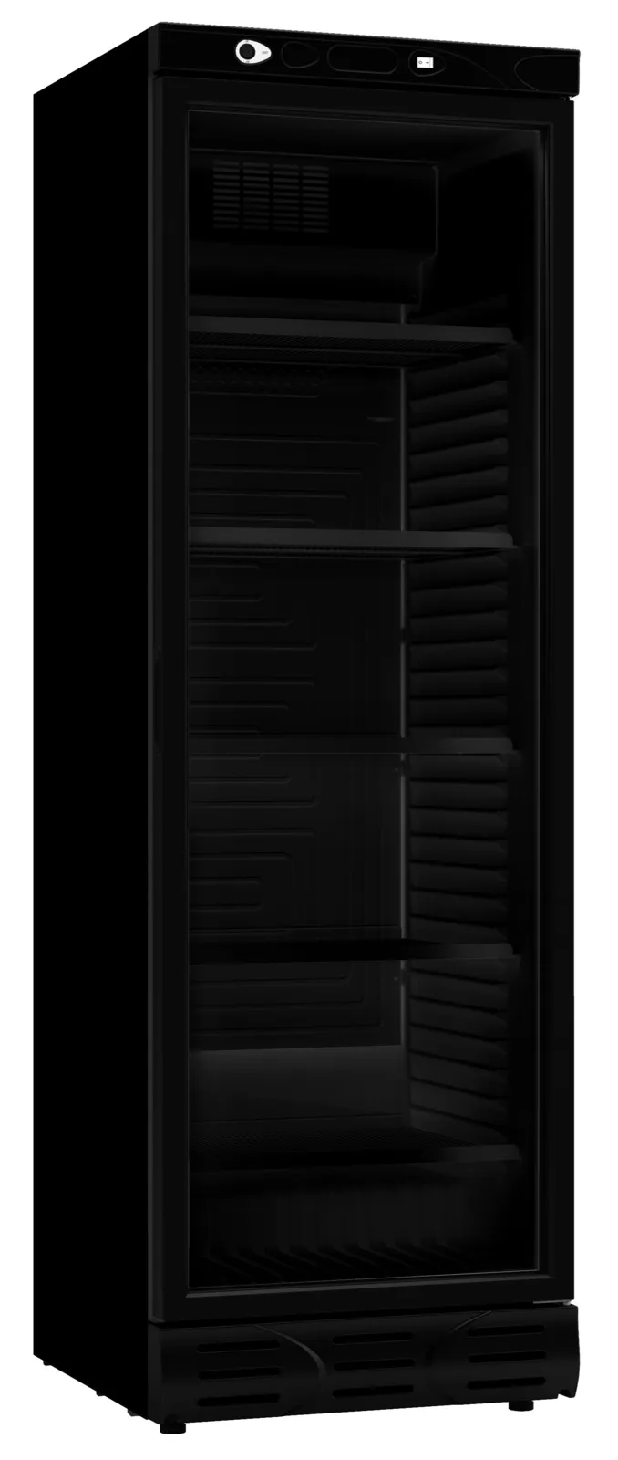 Schwarzer Getränkekühlschrank mit Glastür - 382 L