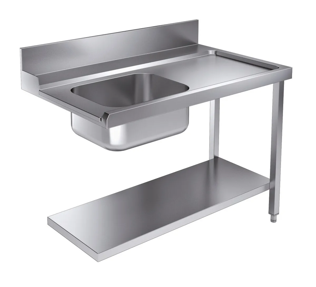 Ladetisch mit Regal und Rückwand - Rechts - L 1200 x T 750 mm