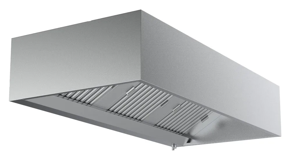 Kubische Dunstabzugshaube mit LED - Tiefe 950 - 2400 mm