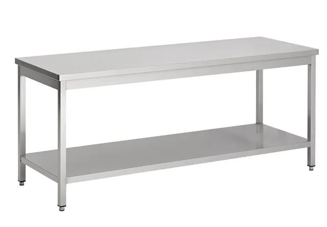 Edelstahltisch mit Regal - L 1200 x T 600 mm