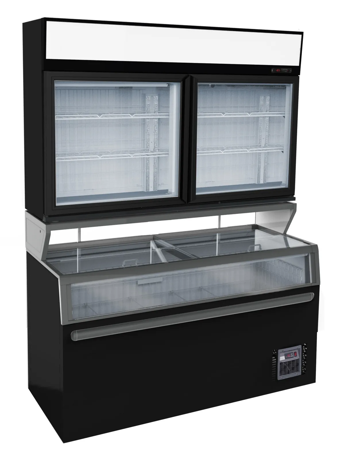Wandvitrine und Supermarkt-Sideboard - 948 L
