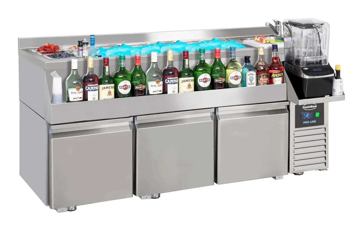 Tischkühlschrank 3 Türen mit Cocktailbar