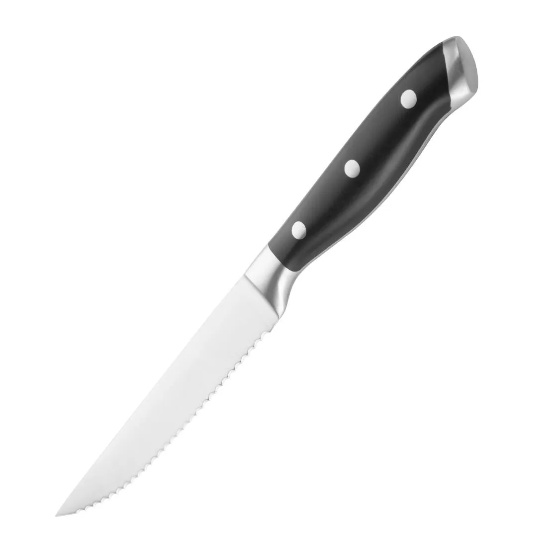 Steakmesser mit vernieteten Klingen und schwarzem ABS-Griff - Set von 6