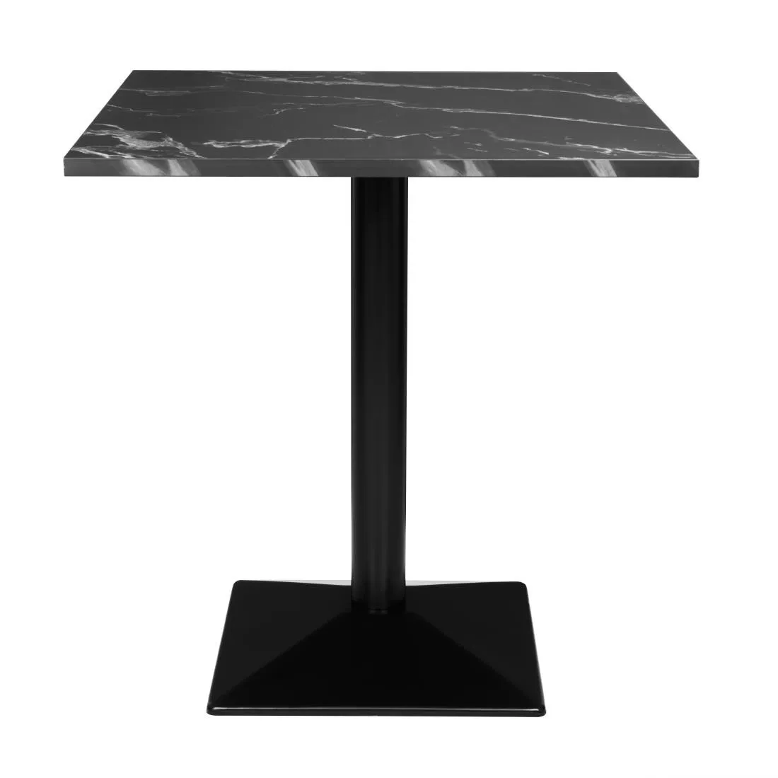 Quadratischer Tisch mit Steineffekt in Schwarz - 70 x 70 cm