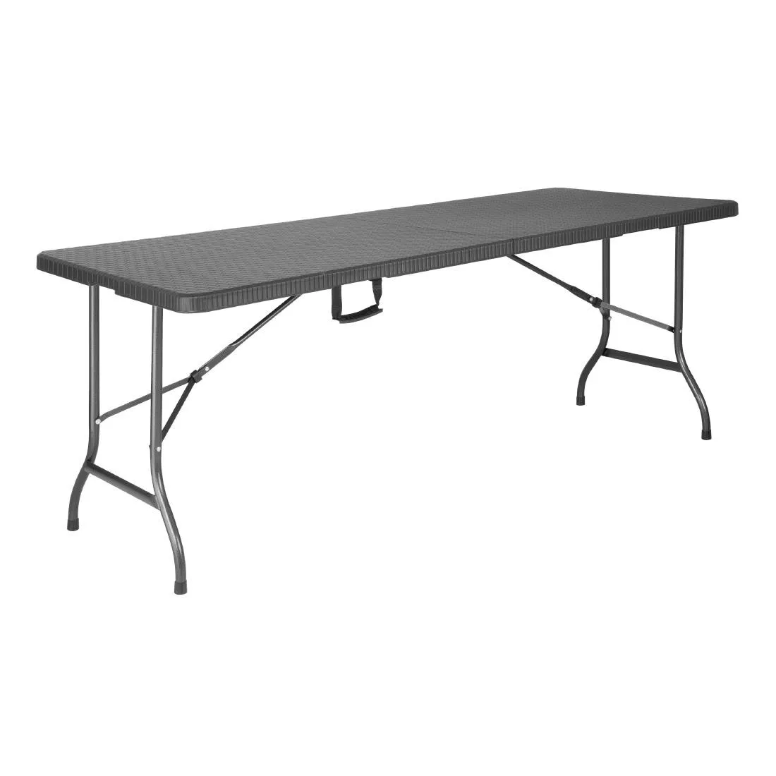 Rechteckiger Klapptisch aus schwarzem Rattan - L 1829 x T 728 mm