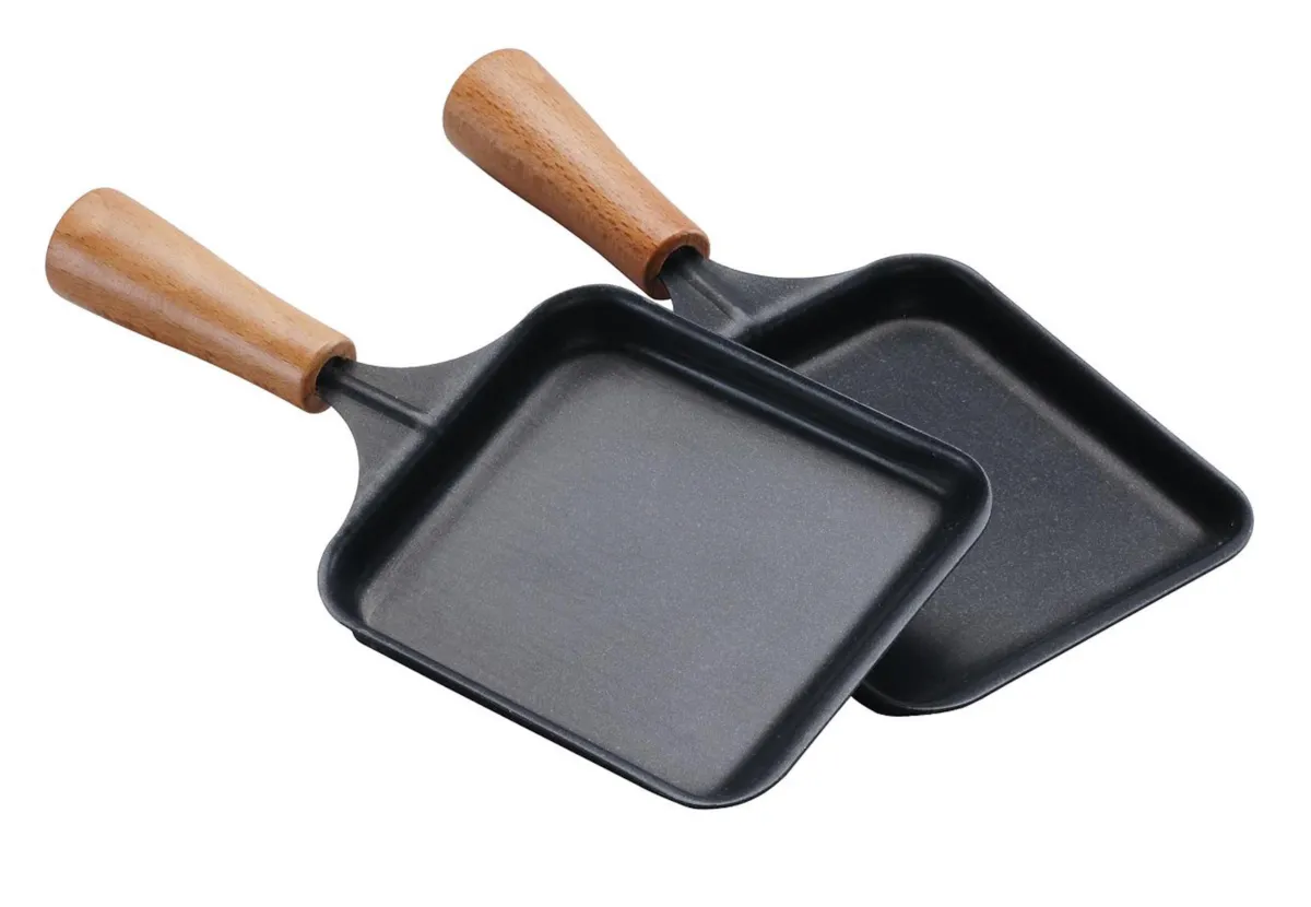 Rechteckige Holzpfanne für Raclette