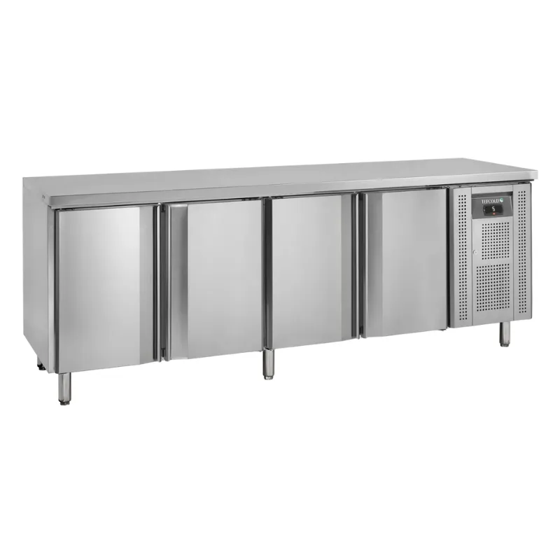 Tischkühlschrank aus Edelstahl - 4 Türen - GN 1/1