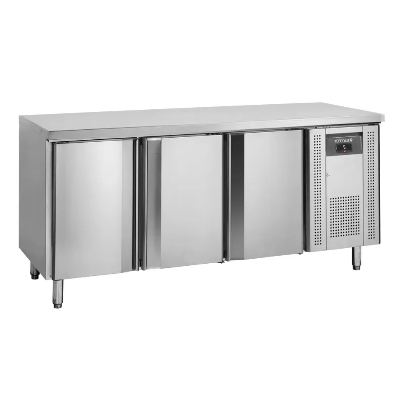 Edelstahl-Kühltisch - 3 Türen - GN 1/1