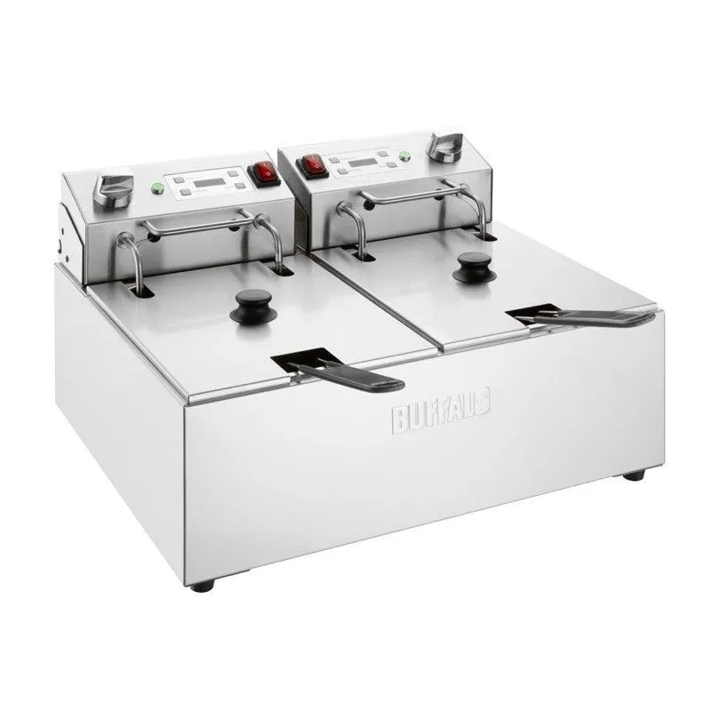 Doppelte elektrische Fritteuse mit Timer - 2 x 5 L
