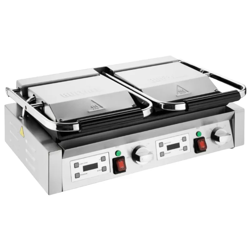 Doppel-Kontaktgrill mit gerillten Platten