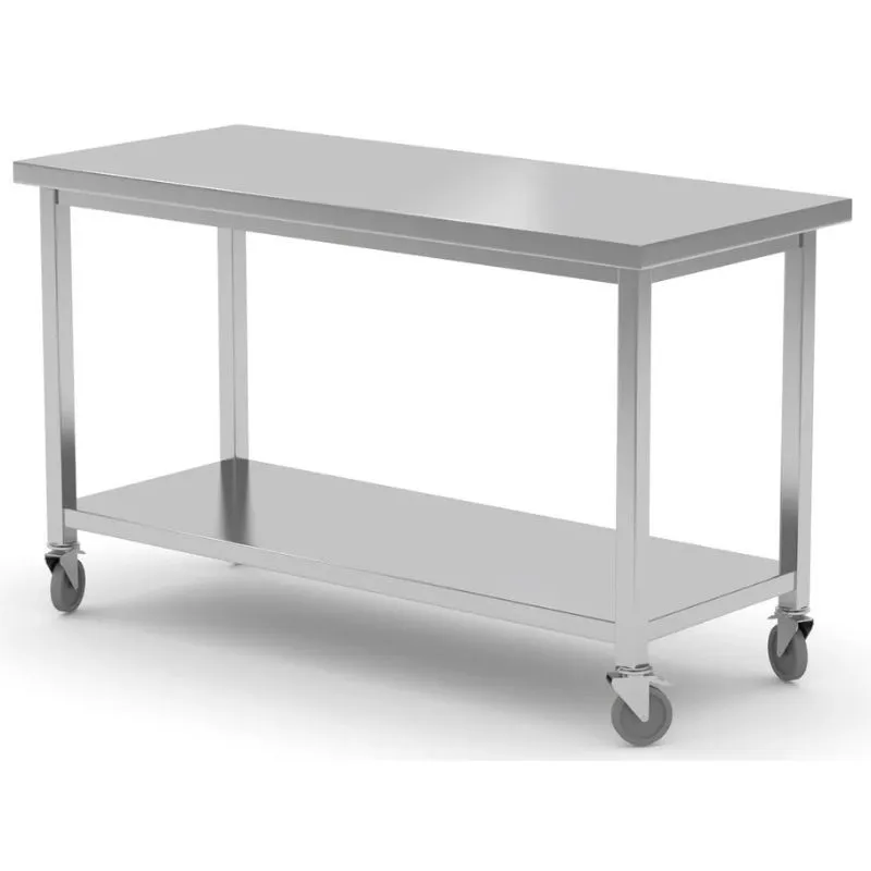 Mobiler Tisch mit Regal - 1200 x 600 mm